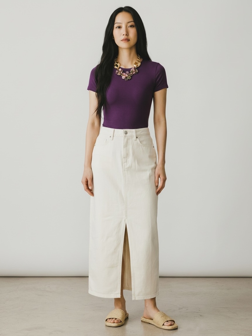 ana High-Waist Maxi Skirt size 10 NWT
